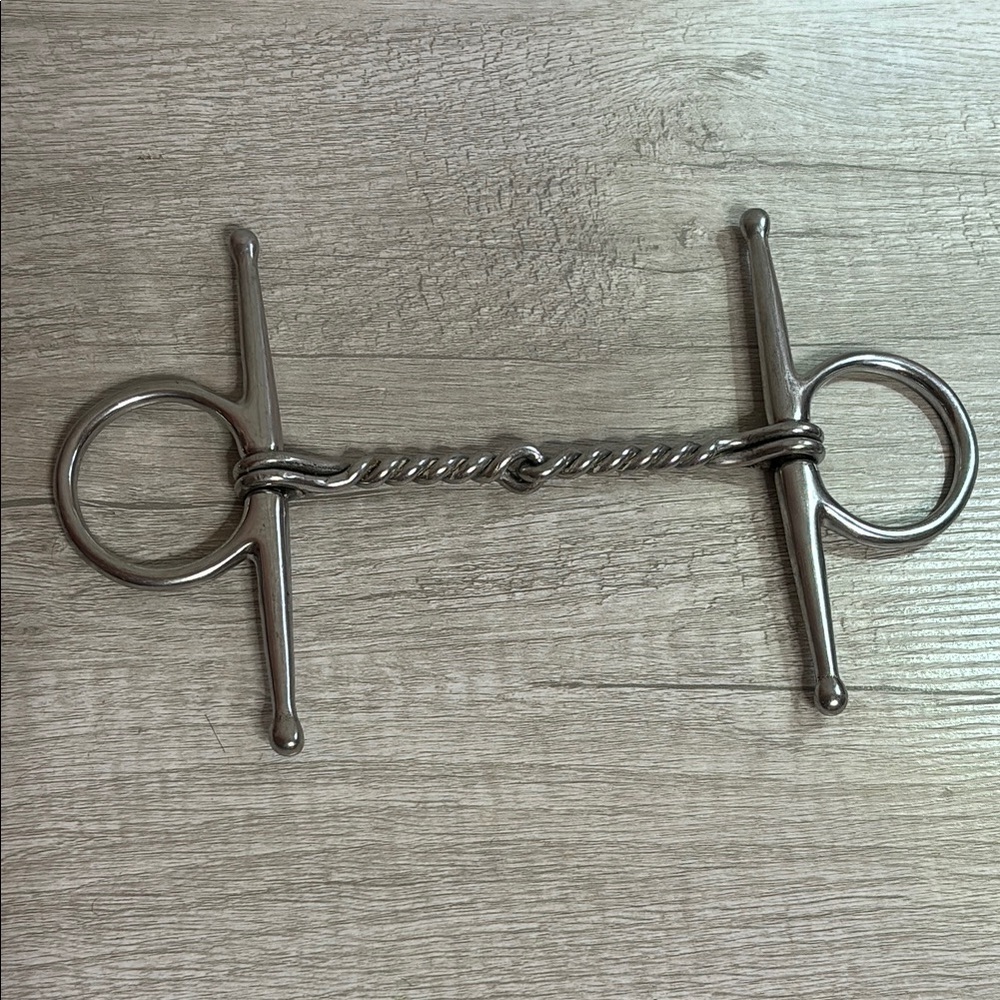 Stainless Steel Slow Twist Full Cheek Snaffle Bit 5.25”